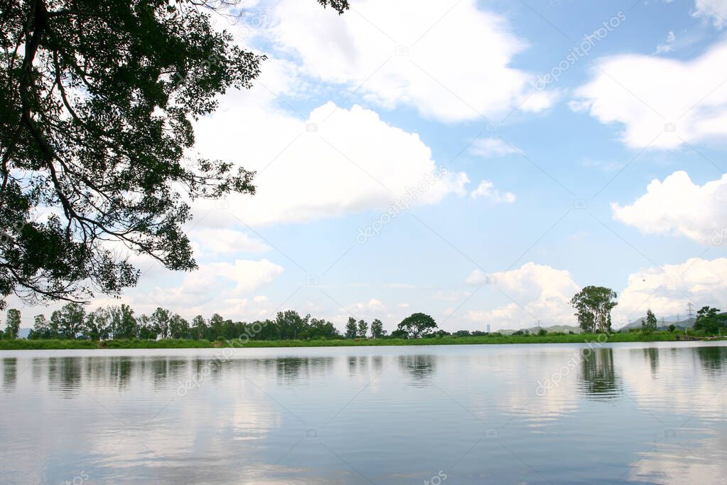 the Reflection of the Kai Kung Leng, at Shan Pui Tsuen fish pond.