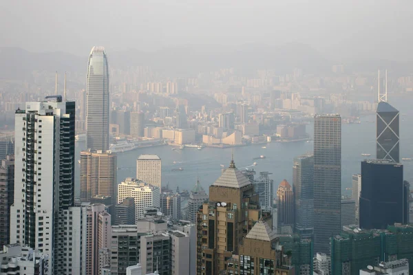 Березня 2005 Року Найвища Точка Зору Гонконг — стокове фото