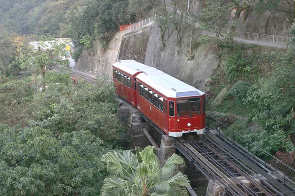 Března 2005 Pohled Victoria Peak Tram Hong Kongu — Stock fotografie