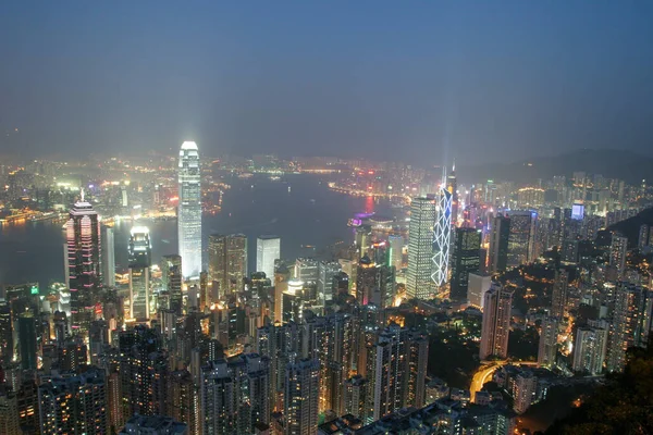 Μαρτίου 2005 Χονγκ Κονγκ Νύχτα Από Victoria Peak — Φωτογραφία Αρχείου