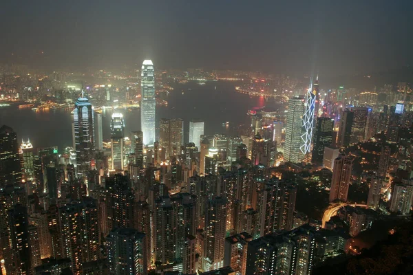 Μαρτίου 2005 Χονγκ Κονγκ Νύχτα Από Victoria Peak — Φωτογραφία Αρχείου