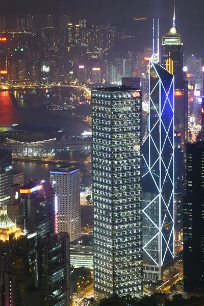 March 2005 Night View Office Central Hong Kong — Stock Photo, Image