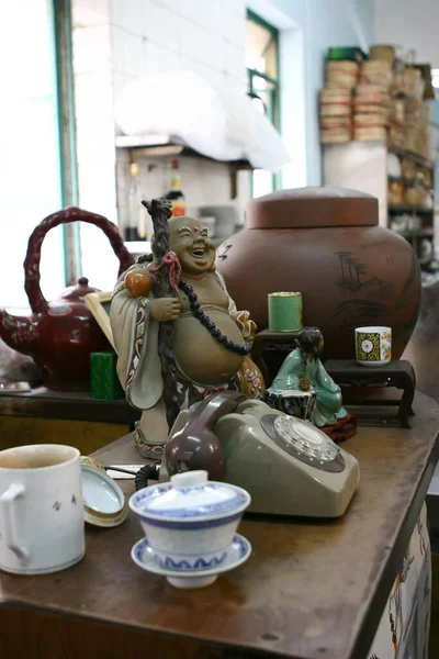 March 2005 Buddha Statue Tea Ceremony Close — Foto de Stock