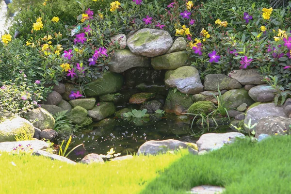Perfect Backyard Landscape Design Tropical Garden —  Fotos de Stock