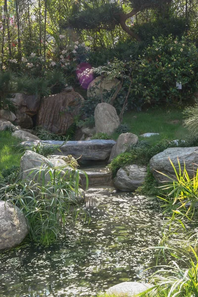 Giardino Zen Giapponese Giardino Stile Giapponese — Foto Stock