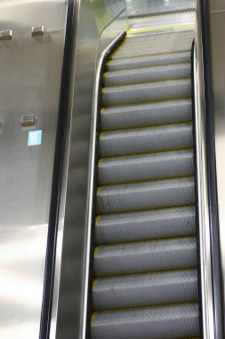 26 March 2005 Empty Escalators In Modern Building at the indoor