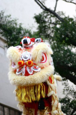 20 Mart 2005 Tai Kok Tsui Tapınağında aslan dansı