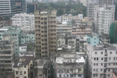 31 Mart 2005 'te Mong Kok, Hong Kong' da konut binaları