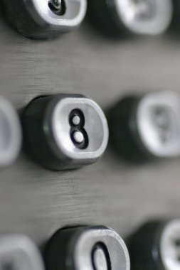 close up of the public phone Numbers and button