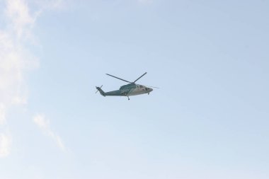 15 may 2005  view of helicopter in flight, the blue sky day