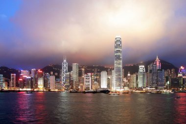 15 may 2005 Night panorama of Hong Kong's Business District seen from Central