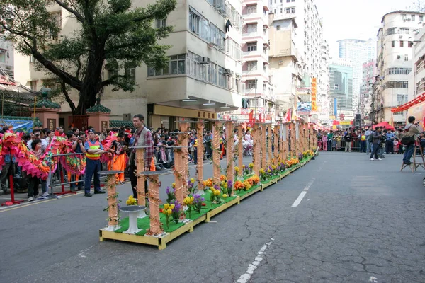 March 2005 Lion Dance Tai Kok Tsui Temple Fair — Stock Photo, Image