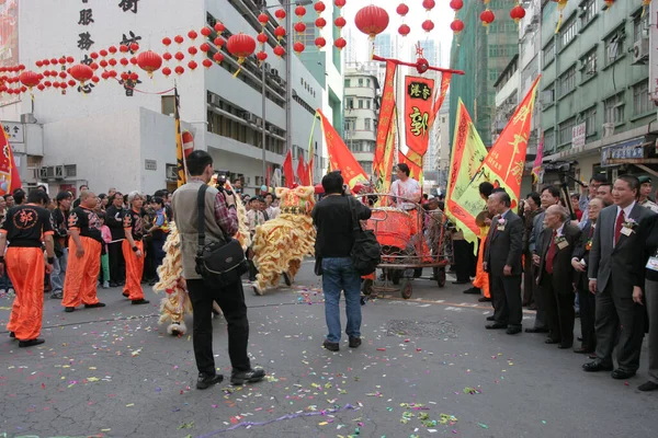 March 2005 Lion Dance Tai Kok Tsui Temple Fair — Stock Photo, Image