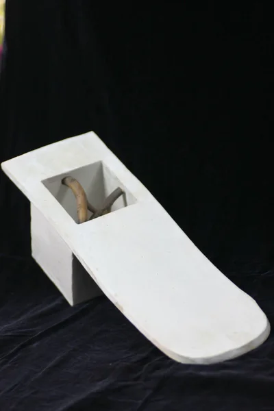 Μια Διακοσμητική Πορσελάνη Άδειο Ένα Λευκό Βάζα — Φωτογραφία Αρχείου