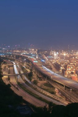 29 Ekim 2005 Konteyner Terminal Gecesi yakınlarındaki Hong Kong Skyline 