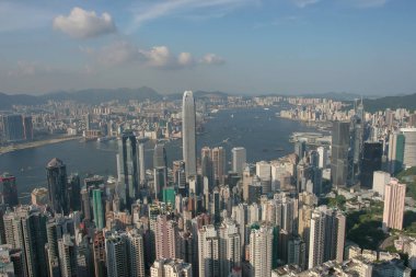 16 Temmuz 2005 Hong Kong Finans Bölgesi Hava Görüntüsü, hk