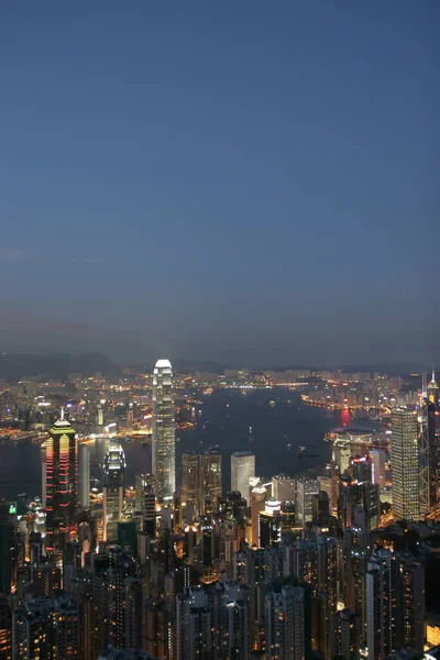 Juli 2005 Stadt Hongkong Bei Nacht Von Der Lugard Road — Stockfoto