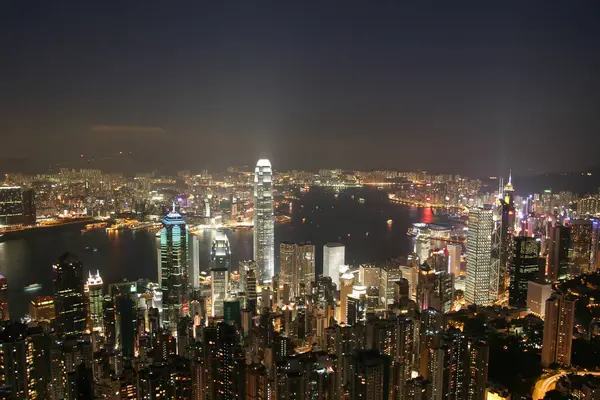 Juli 2005 Nachtansicht Vom Lugard Road Lookout Victoria Peak — Stockfoto