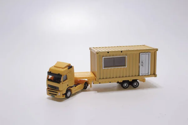 the scale of cargo with lorry, moving and logistics theme,