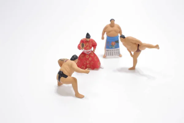 Figura Mini Sumo Stanno Combattendo Bordo — Foto Stock
