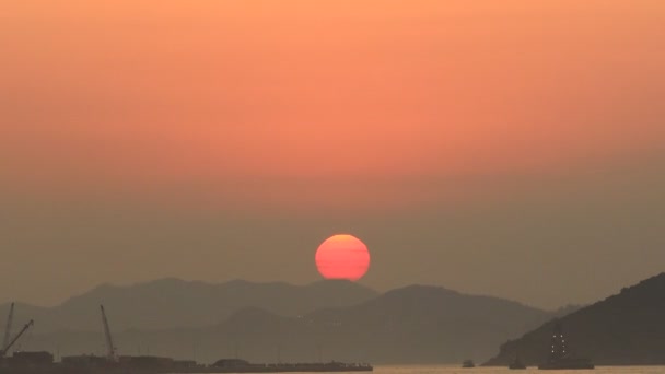 Jan 2021 Belcher Bay Sunset Vid Staden Hongkong — Stockvideo