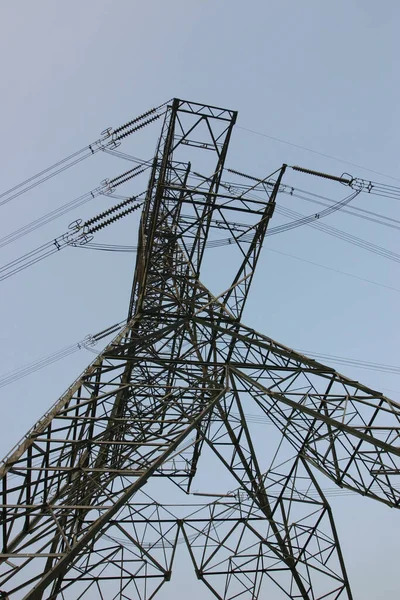 Башта Передачі Енергії Структура Вежі Передачі Електроенергії — стокове фото