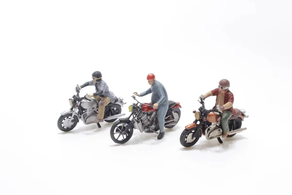 Mini Figura Monta Motobike Conjunto — Fotografia de Stock