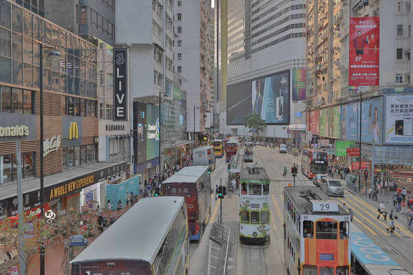 Pedestrians for cross the street near the Times Square shopping mall, hk 2 April 2021