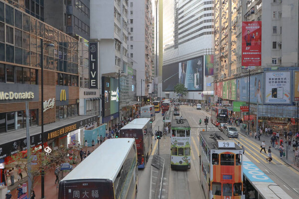 Pedestrians for cross the street near the Times Square shopping mall, hk 2 April 2021