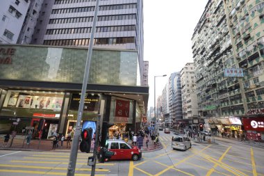 27 Mart 2021, Kowloon, Hong Kong 'daki Ürdün Yolu gündüz görüntüsü.