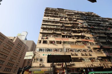 27 Mart 2021 Kwa Wan, Hk 'deki eski apartman.