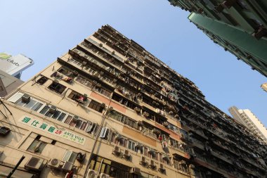 27 Mart 2021 Kwa Wan, Hk 'deki eski apartman.