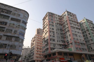 27 Mart 2021 Kwa Wan, Hk 'deki eski apartman.