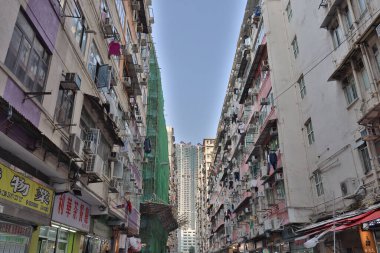 27 Mart 2021 Kwa Wan, Hk 'deki eski apartman.