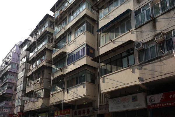 Mars 2021 Den Gamla Lägenheten Vid Stadsförnyelse Vinge Kwong Gata — Stockfoto