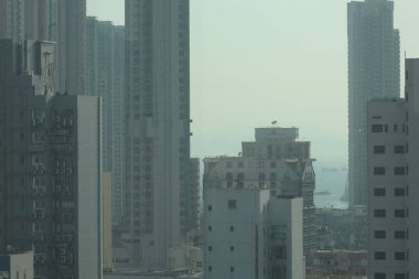 Mong Kok 'un gökyüzü, Hong Kong 23 Nisan 2021 