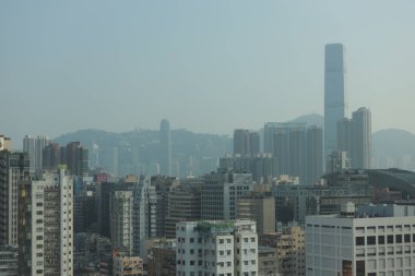 Mong Kok 'un gökyüzü, Hong Kong 23 Nisan 2021 