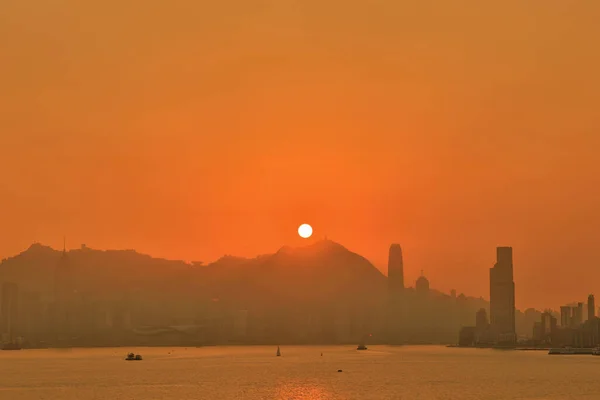 2010 Victoria Peak Harbour Mountain Sunset Dec 2020 — 스톡 사진