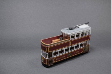 a scale of classical tram at hong kong
