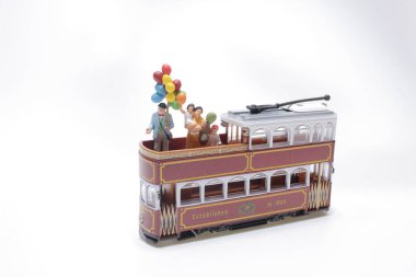 mini happy family on  travelling by public transport
