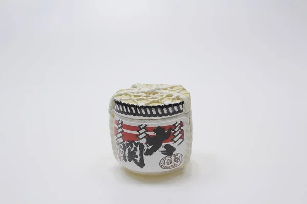 Schaal Van Model Japanse Sake Barrels — Stockfoto