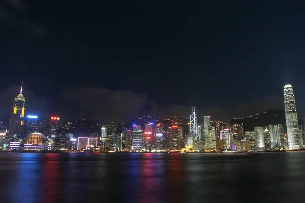 July 2005 View Night Hong Kong Skyline Tsim Sha Tsui — Foto Stock