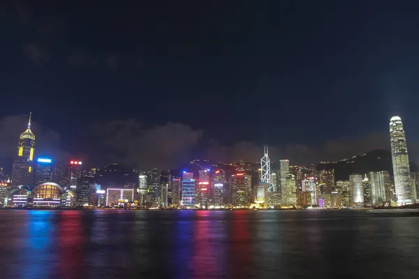 July 2005 View Night Hong Kong Skyline Tsim Sha Tsui — Foto Stock