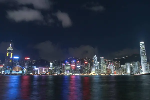 July 2005 View Night Hong Kong Skyline Tsim Sha Tsui — Foto Stock