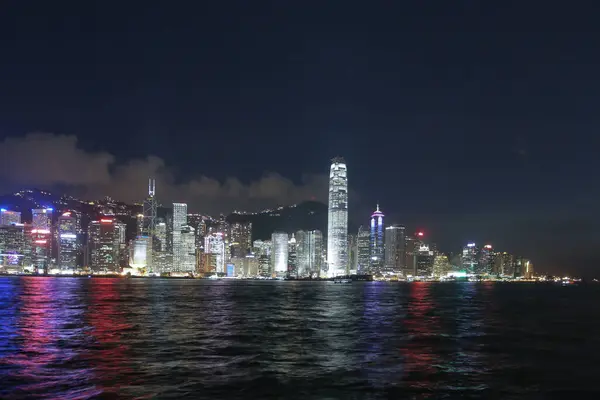 July 2005 View Night Hong Kong Skyline Tsim Sha Tsui — Foto Stock