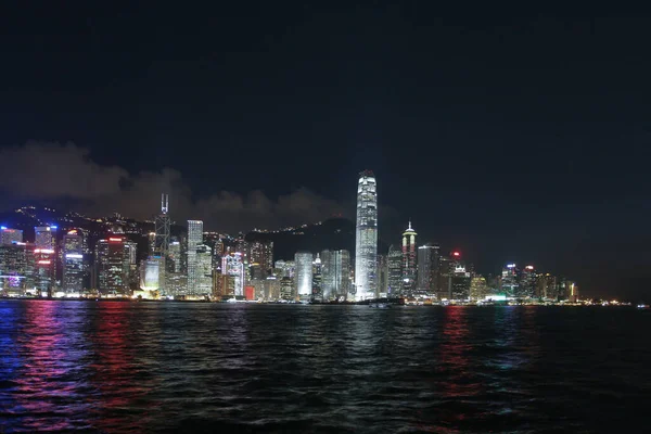 July 2005 View Night Hong Kong Skyline Tsim Sha Tsui — Foto Stock