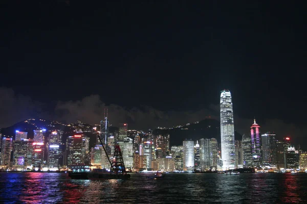 July 2005 View Night Hong Kong Skyline Tsim Sha Tsui — Foto Stock