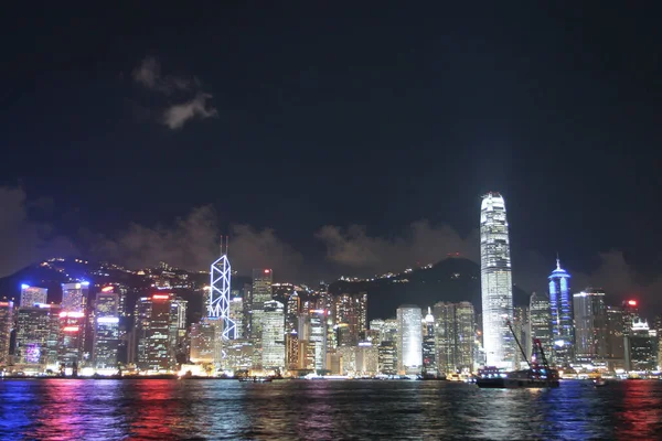 July 2005 View Night Hong Kong Skyline Tsim Sha Tsui — Foto Stock