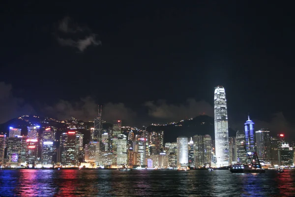 Července 2005 Pohled Noční Panorama Hongkongu Tsim Sha Tsui — Stock fotografie