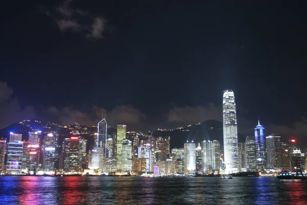 July 2005 View Night Hong Kong Skyline Tsim Sha Tsui — Stok fotoğraf